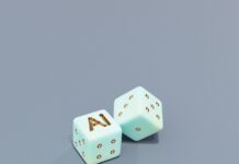AI 기반 건강 관리, 맞춤형 웰니스 시대를 열다 Two dice with ai letters and dots